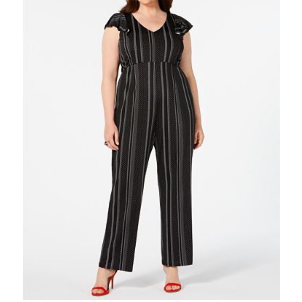 NY Collection Flutter Sleeve Jumpsuit